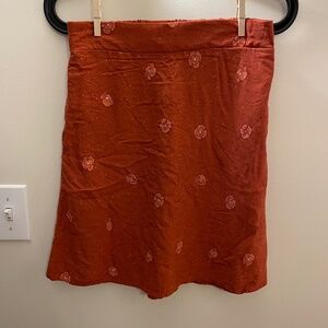 Red Mini Poppy Floral Skirt